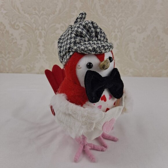 Target Bird Red and White Valentine’s Day Bird With Bow Tie and Houndstooth Cap - Picture 6 of 7